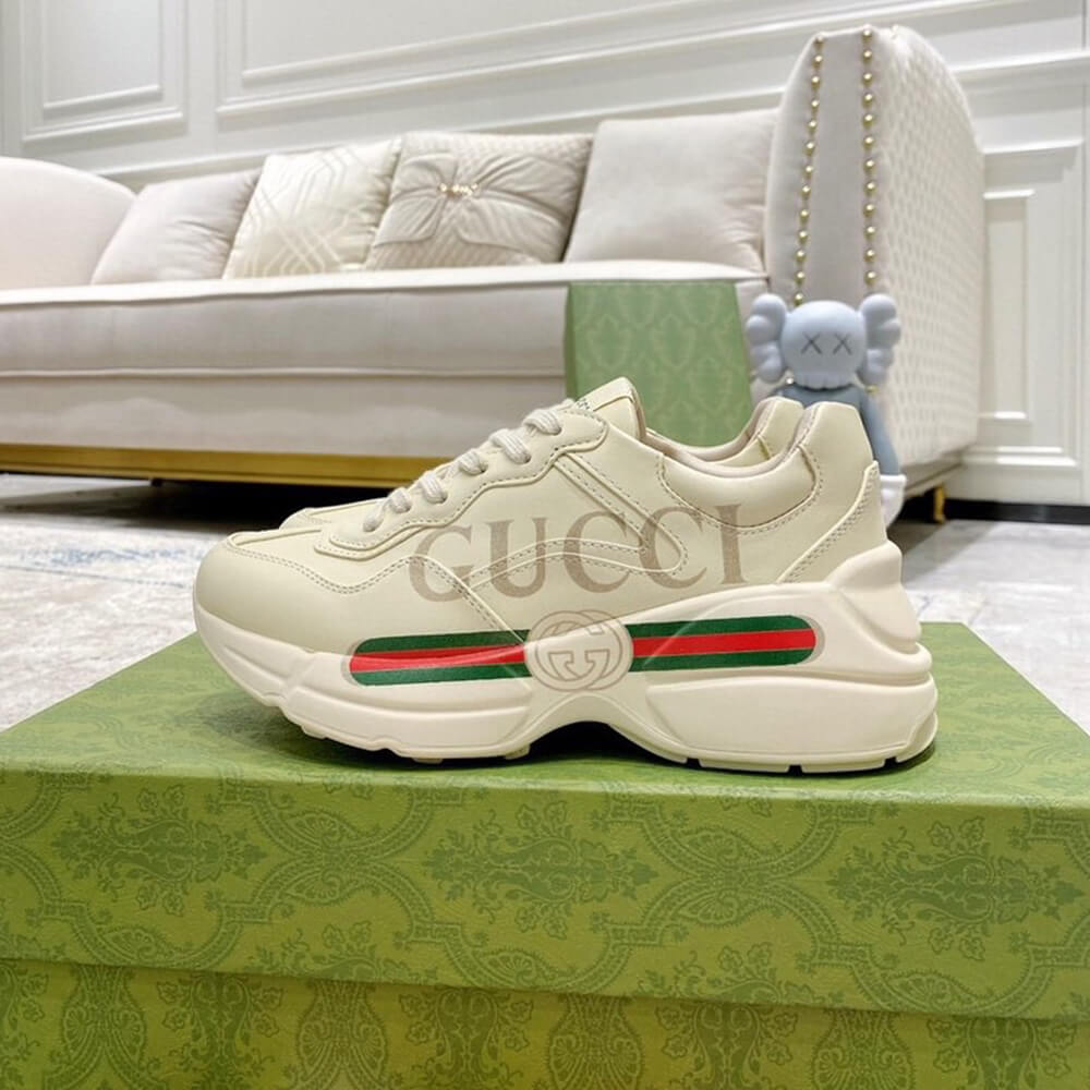 Rhyton Gucci logo leather sneaker