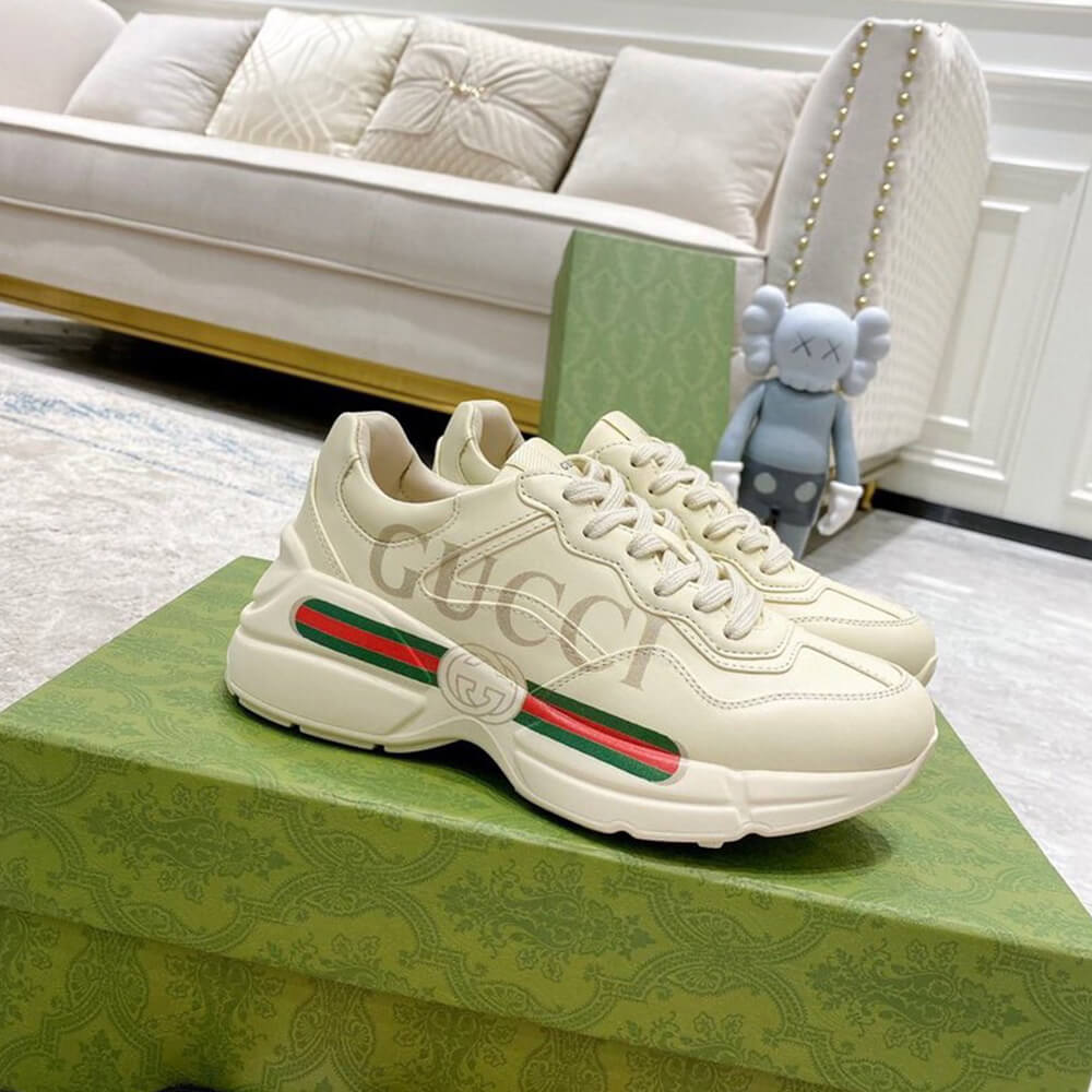 Rhyton Gucci logo leather sneaker