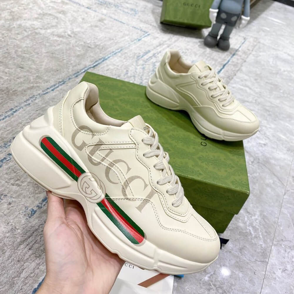 Rhyton Gucci logo leather sneaker