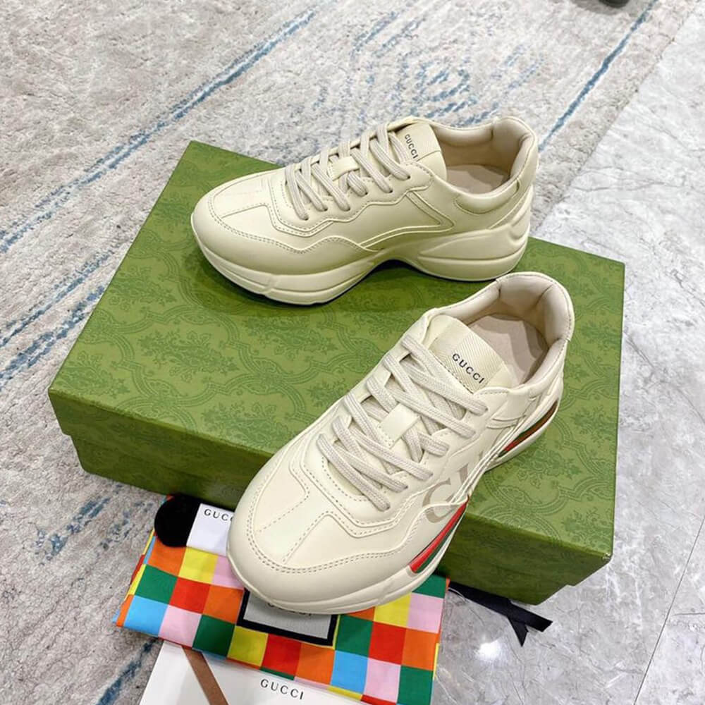 Rhyton Gucci logo leather sneaker