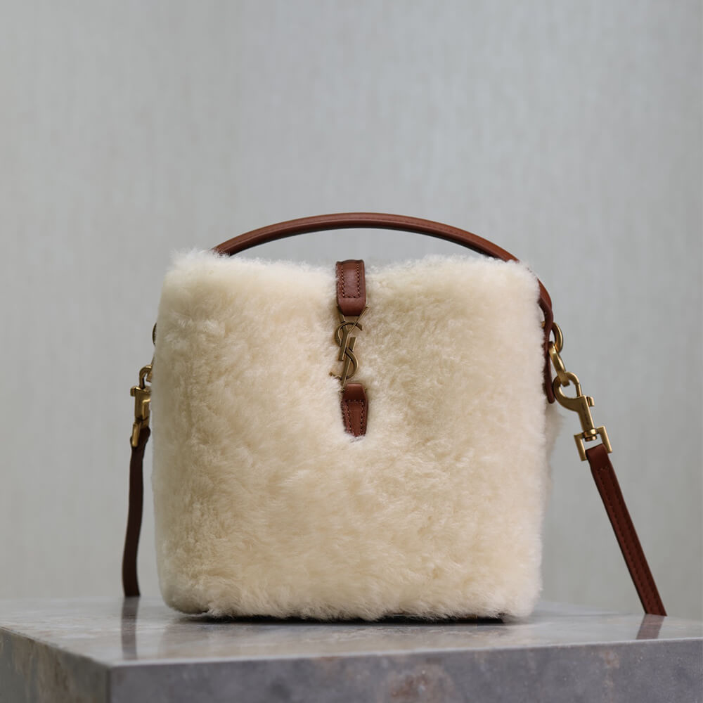 YSL LE 37 mini in shearling