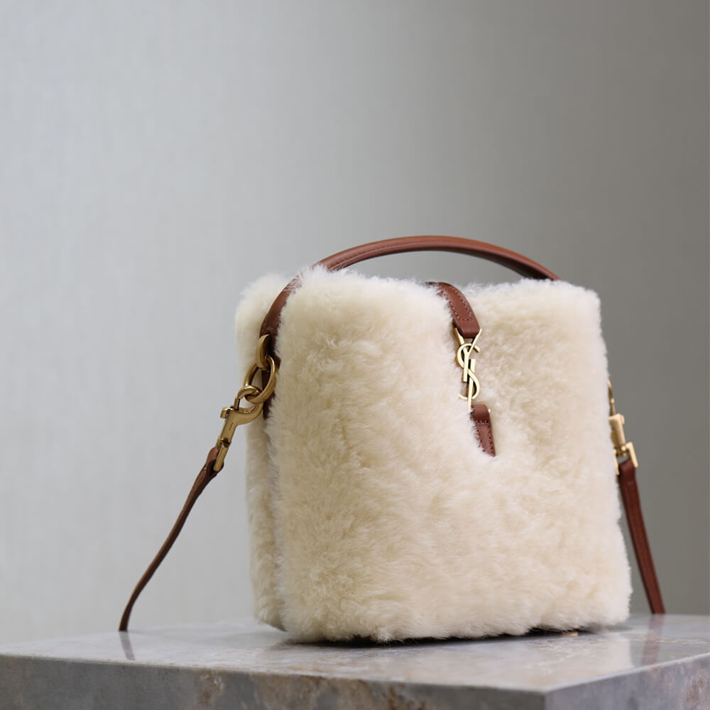 YSL LE 37 mini in shearling