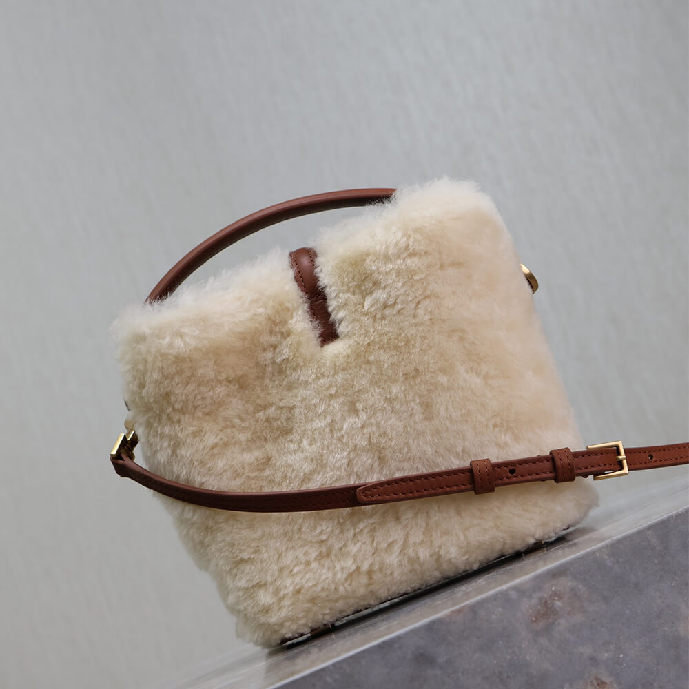 YSL LE 37 mini in shearling