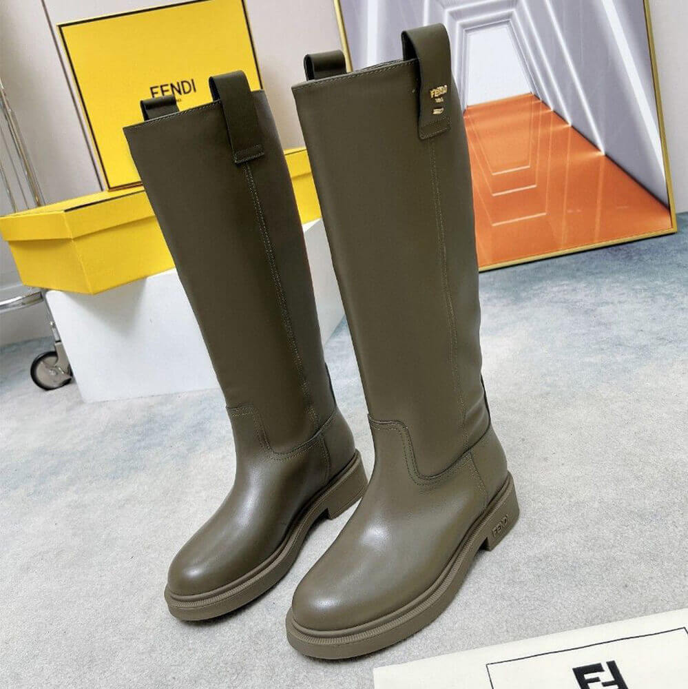 Fendi Filo Green Leather Boots