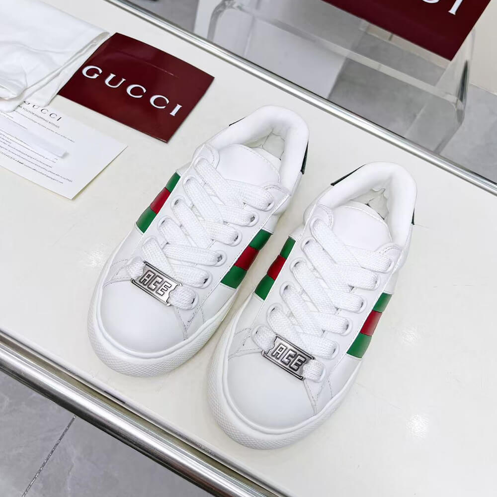 Gucci Ace Web Stripe leather sneakers