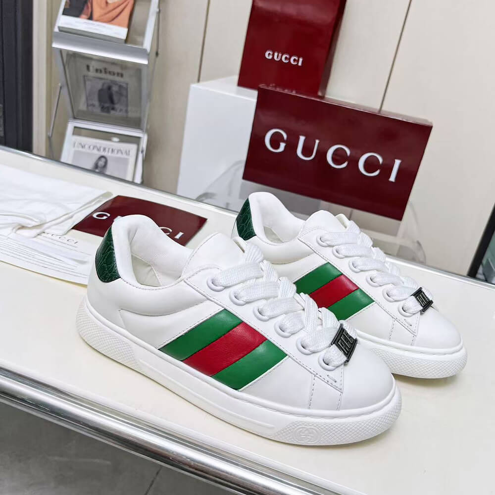 Gucci Ace Web Stripe leather sneakers