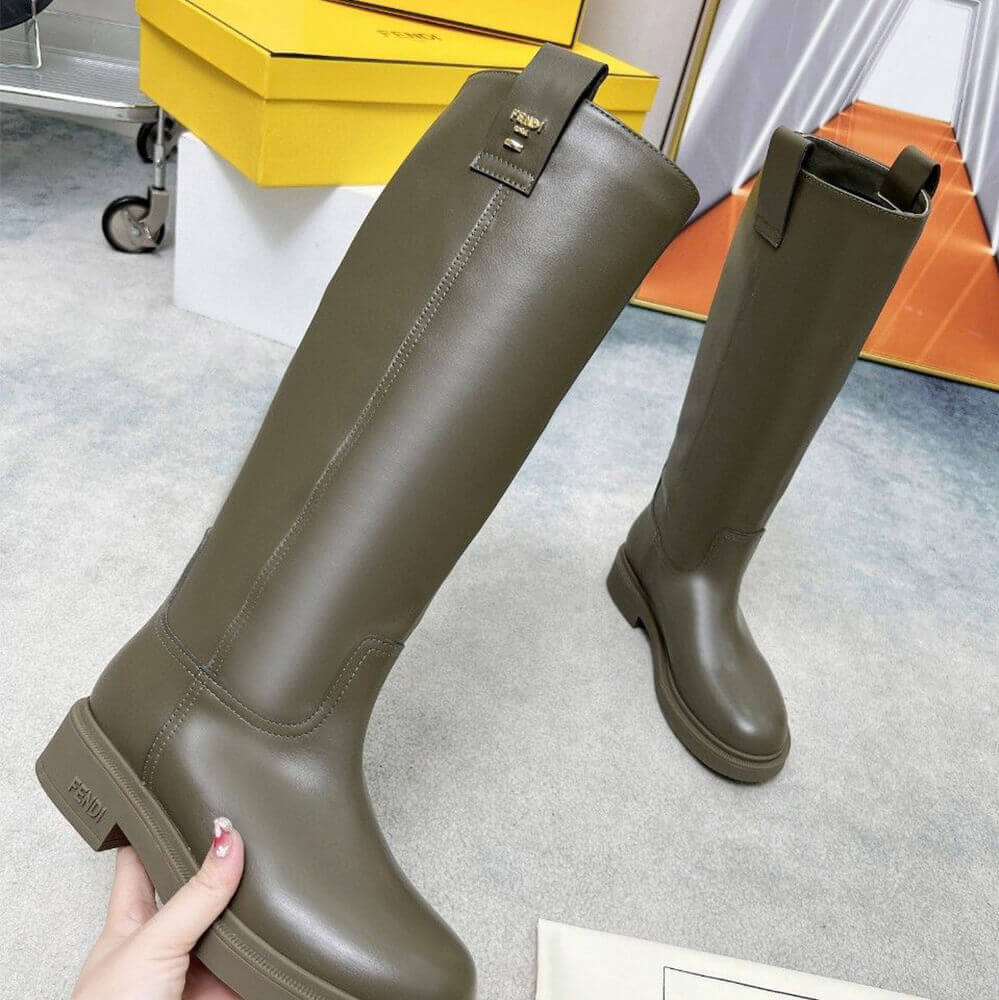 Fendi Filo Green Leather Boots