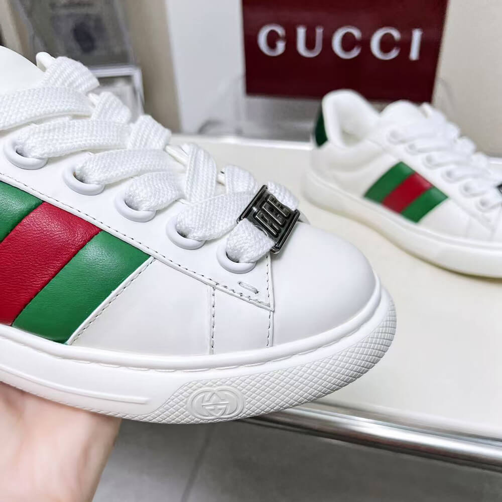 Gucci Ace Web Stripe leather sneakers