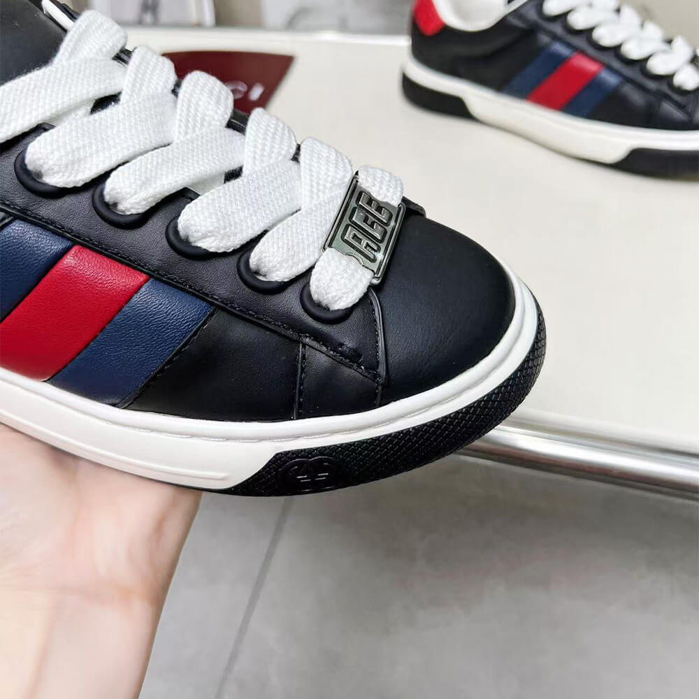 Gucci Ace Web Stripe leather sneakers