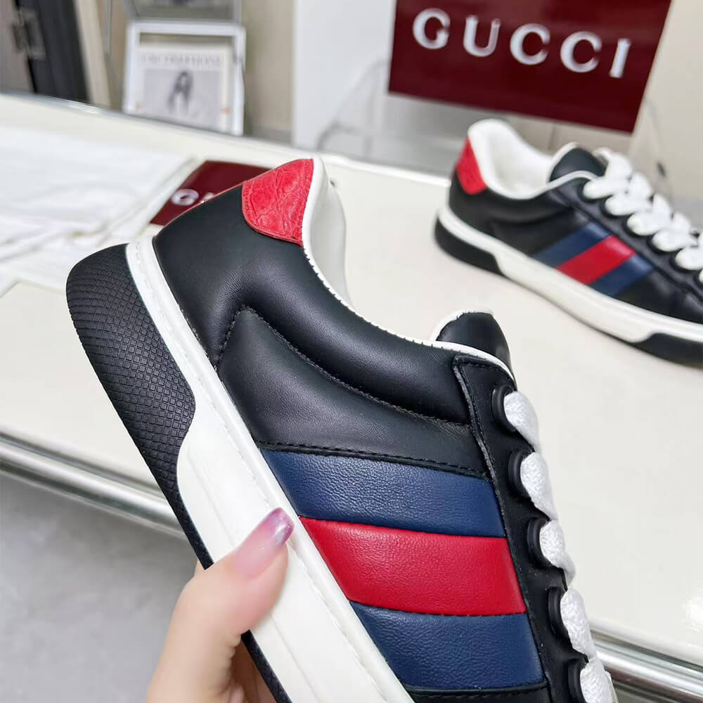 Gucci Ace Web Stripe leather sneakers