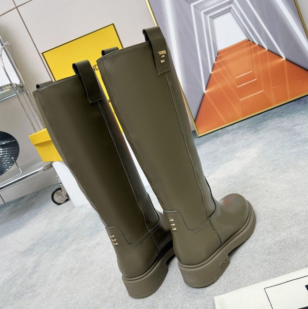 Fendi Filo Green Leather Boots